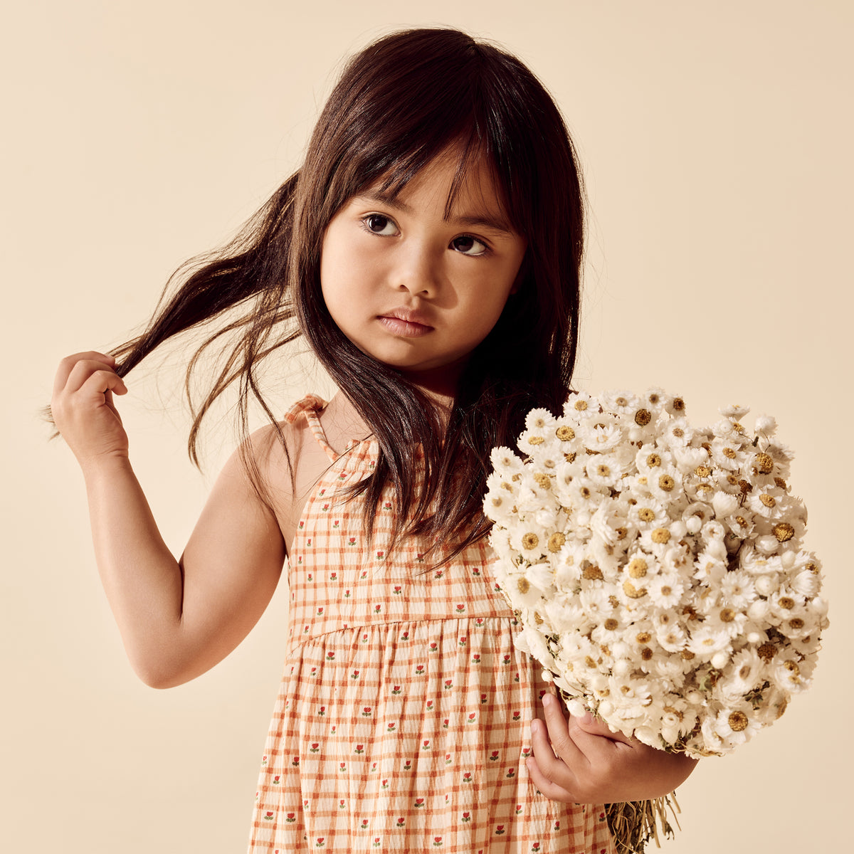 Wilson & Frenchy Checkerberry Organic Crinkle Ruffle Dress
