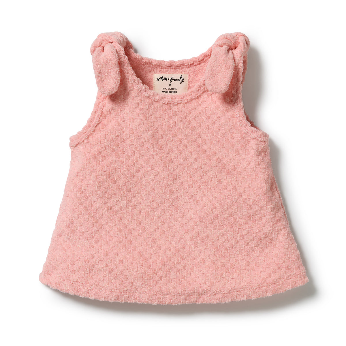 Wilson & Frenchy Petal Pink Check Organic Terry Singlet