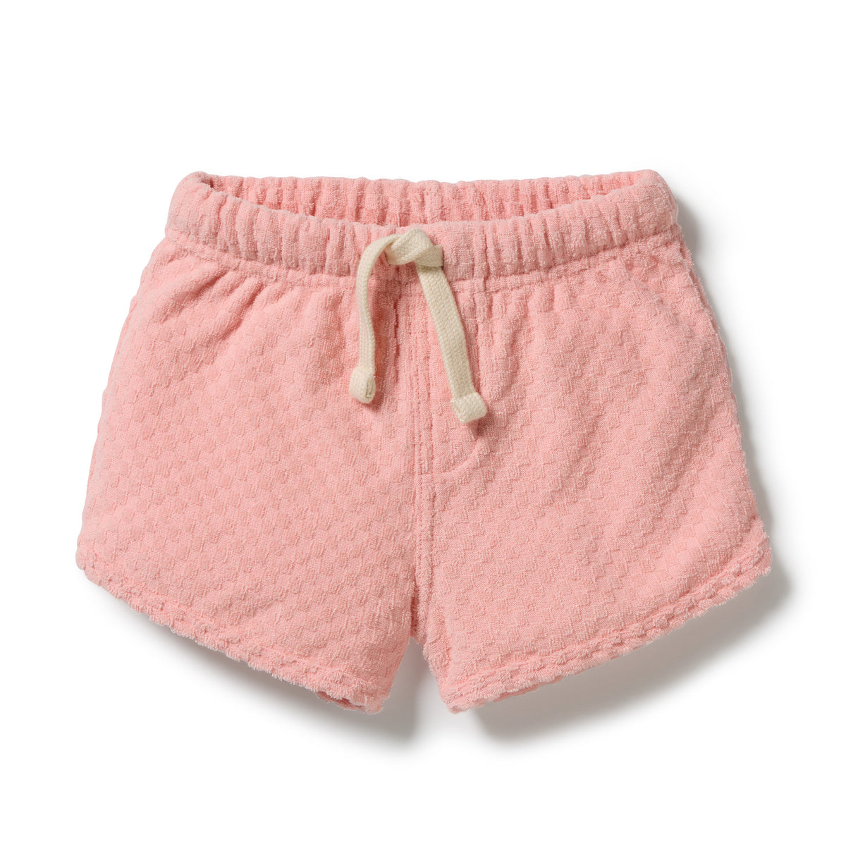 Wilson & Frenchy Petal Pink Check Organic Terry Tie Short