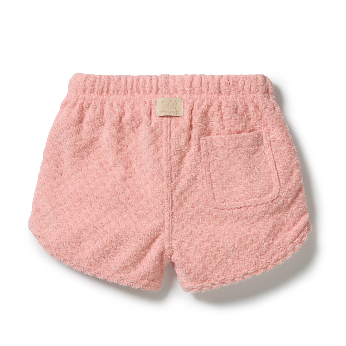 Wilson & Frenchy Petal Pink Check Organic Terry Tie Short