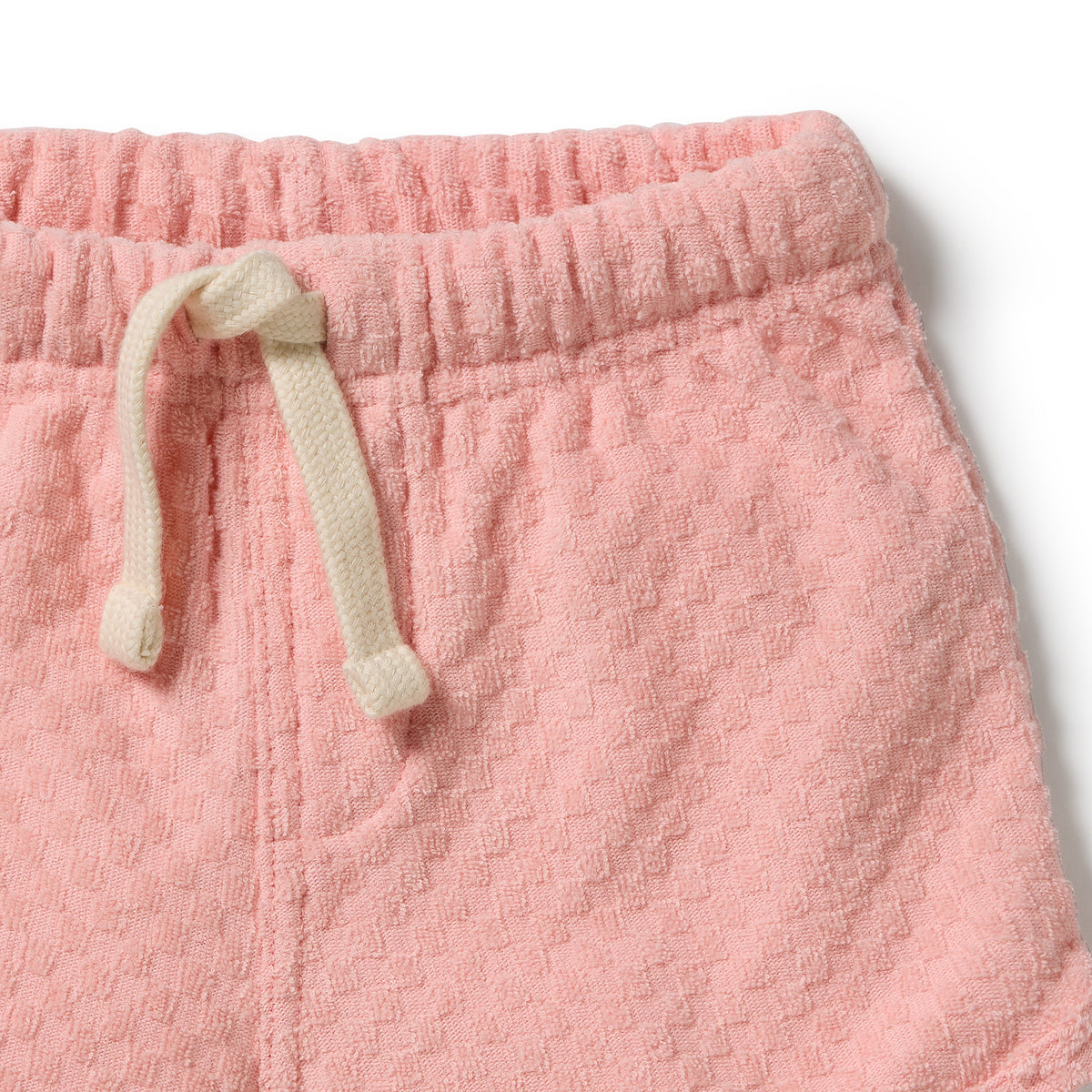 Wilson & Frenchy Petal Pink Check Organic Terry Tie Short