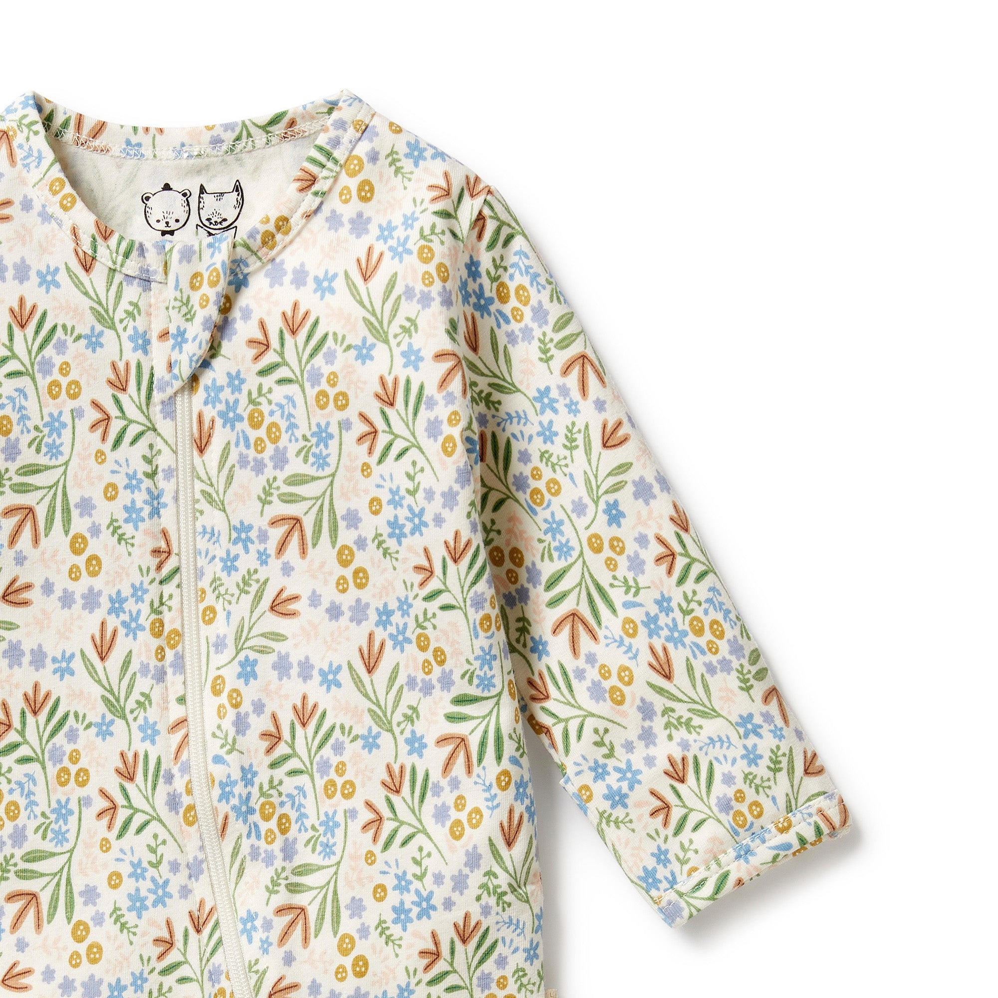 Wilson & Frenchy Tinker Floral Organic Zipsuit with Feet