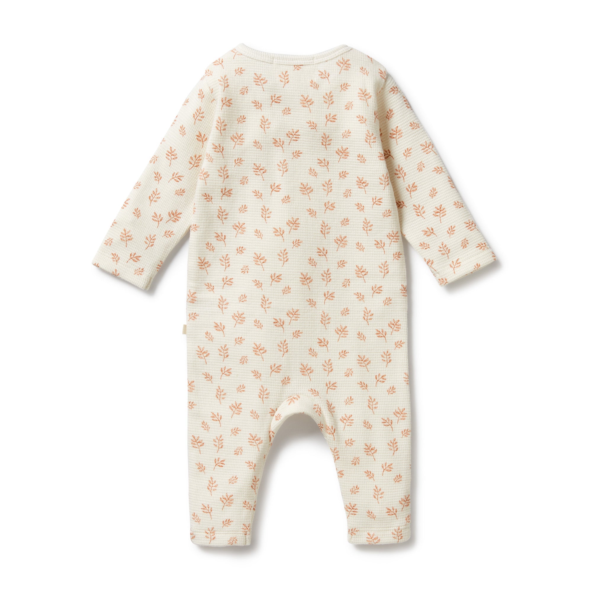 Wilson & Frenchy Winter Bloom Organic Waffle Ruffle Zipsuit