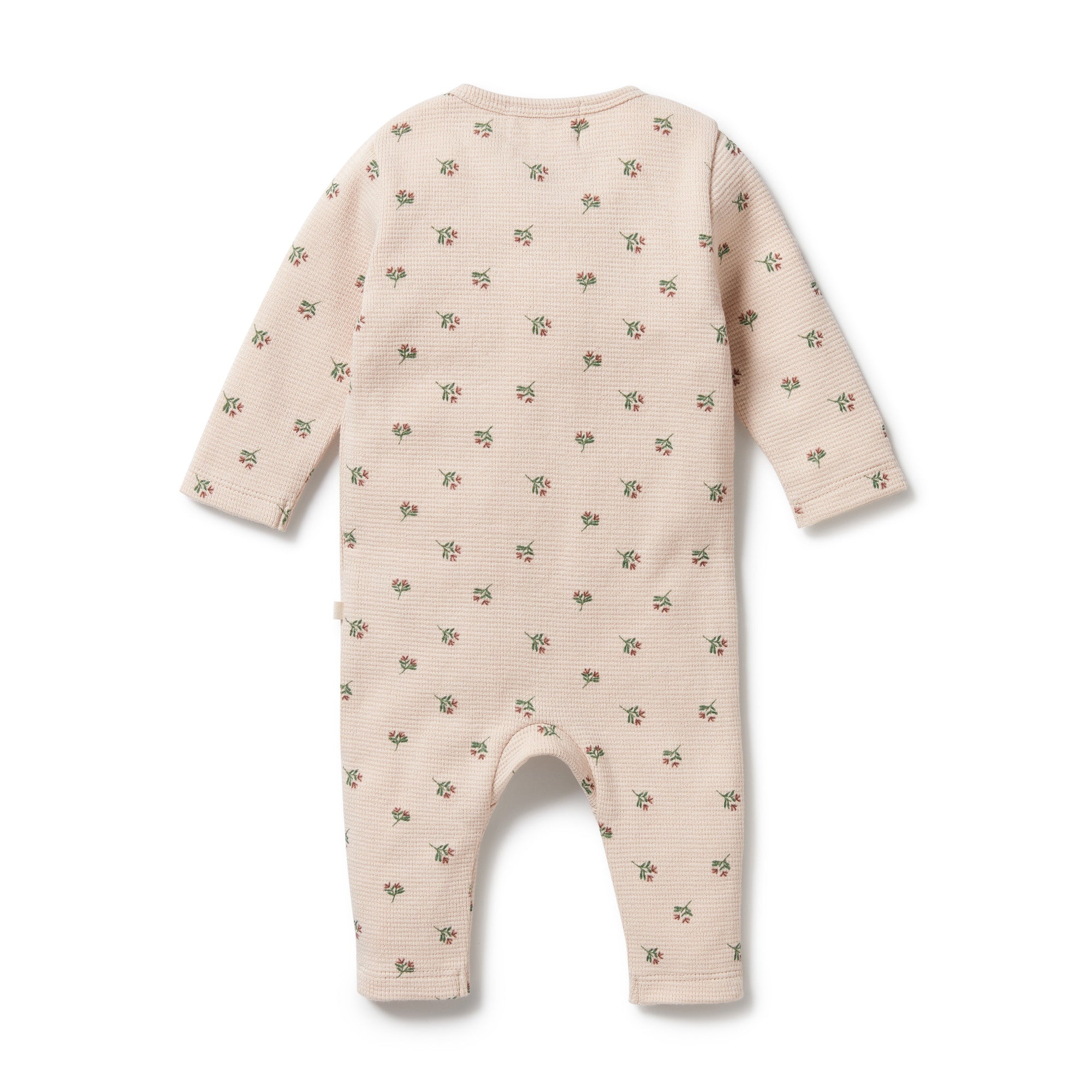 Wilson & Frenchy Emily Floral Organic Waffle Ruffle Zipsuit