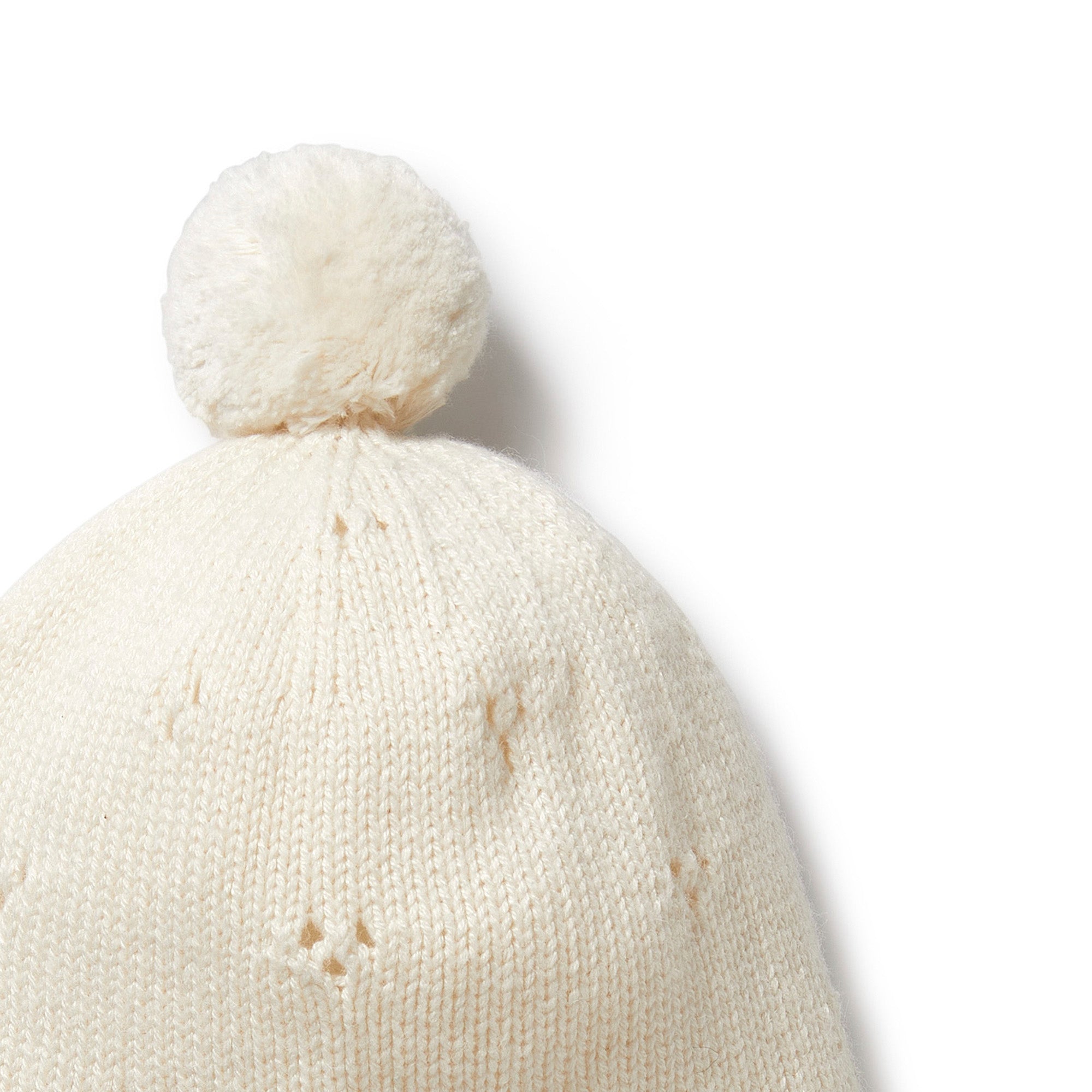 Wilson & Frenchy Ecru Knitted Pointelle Bonnet Ecru