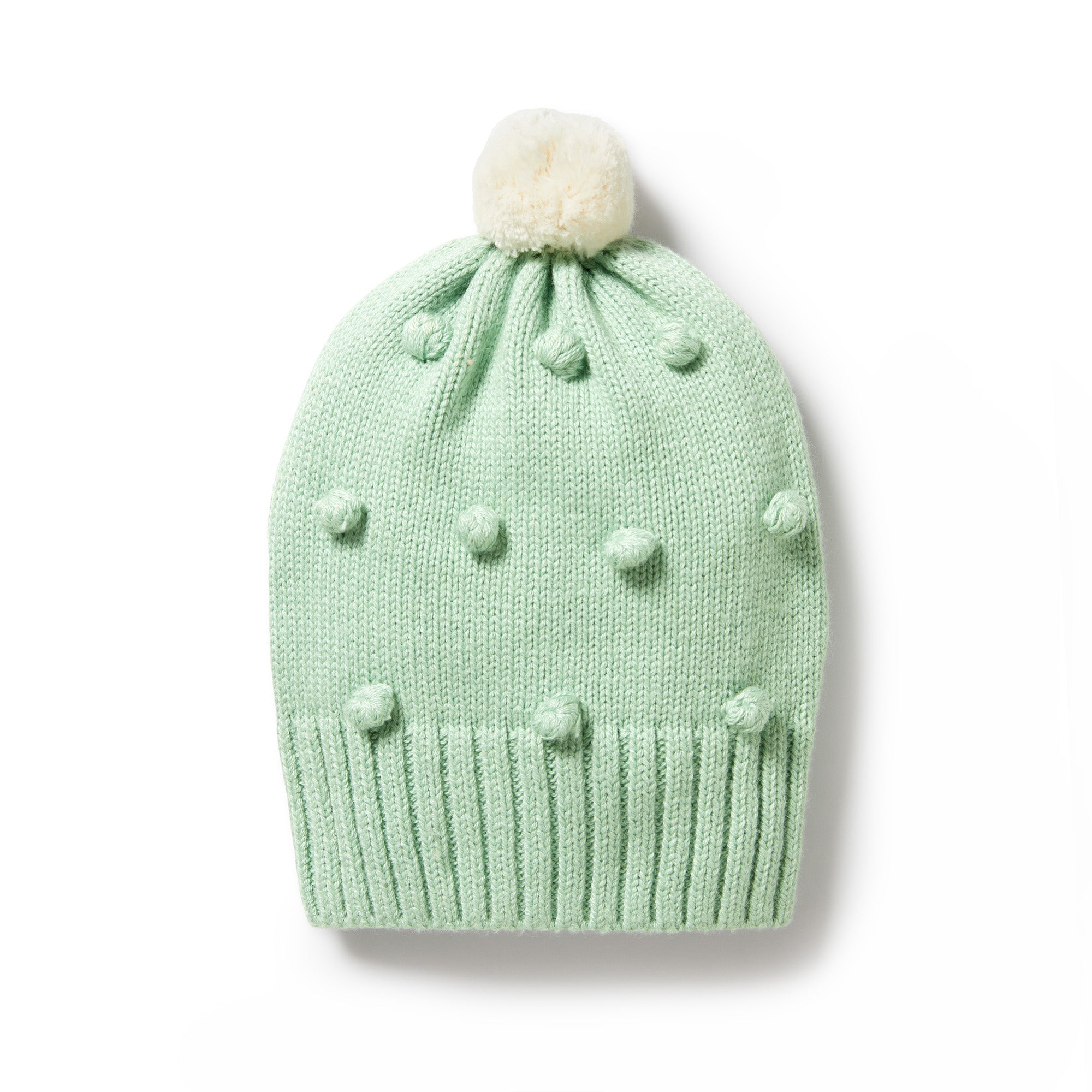 Wilson & Frenchy Mint Green Knitted Bauble Beanie