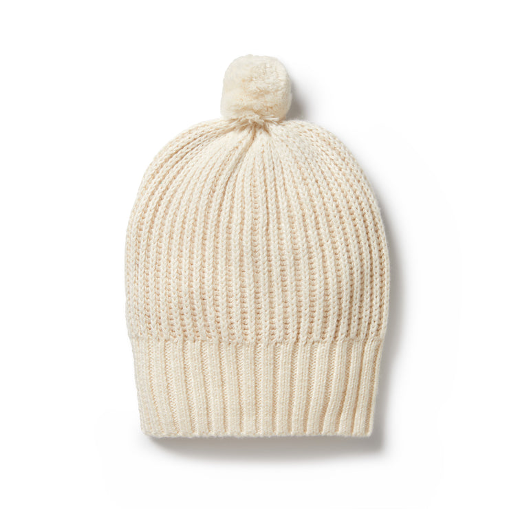 Wilson & Frenchy Ecru Knitted Ribbed Beanie