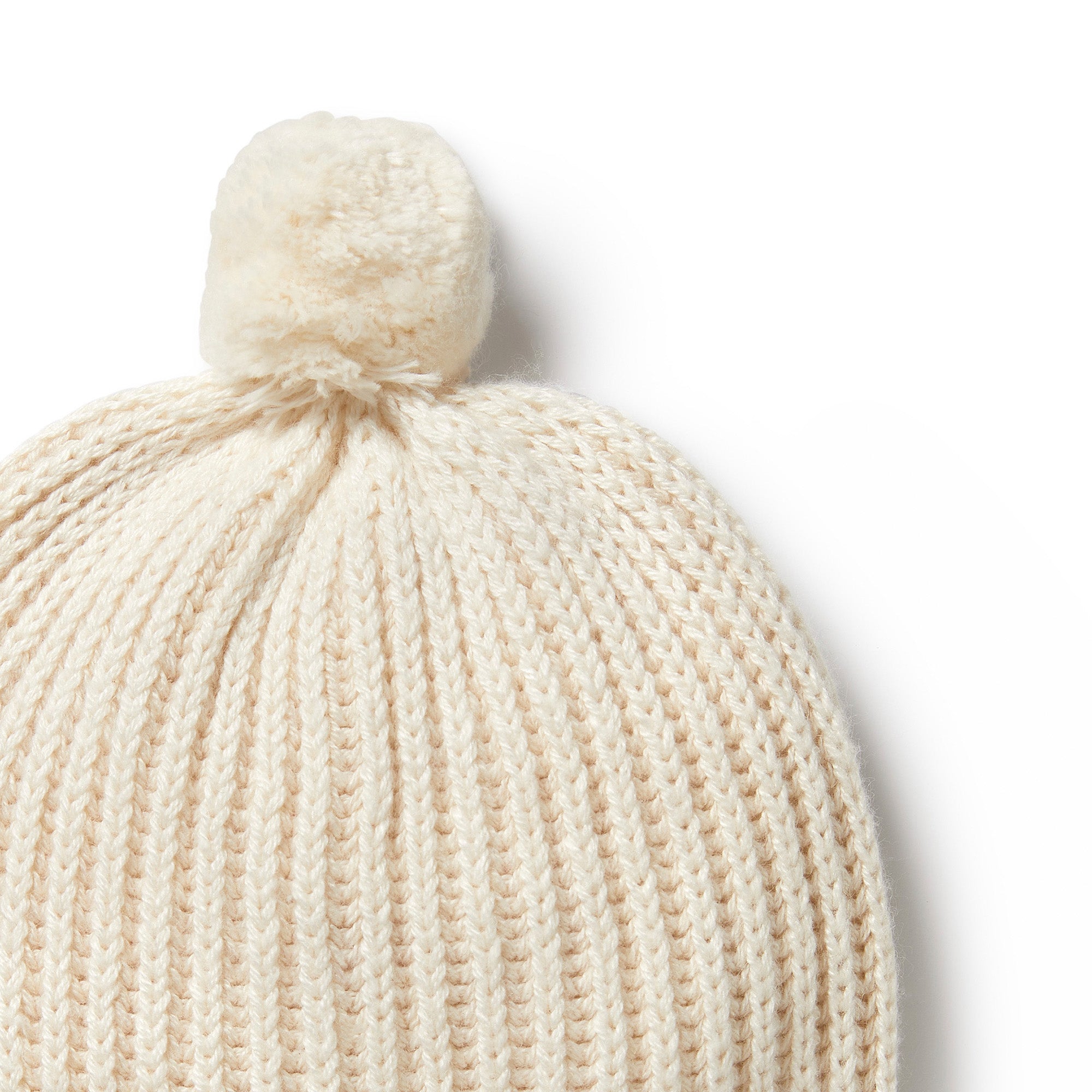 Wilson & Frenchy Ecru Knitted Ribbed Beanie