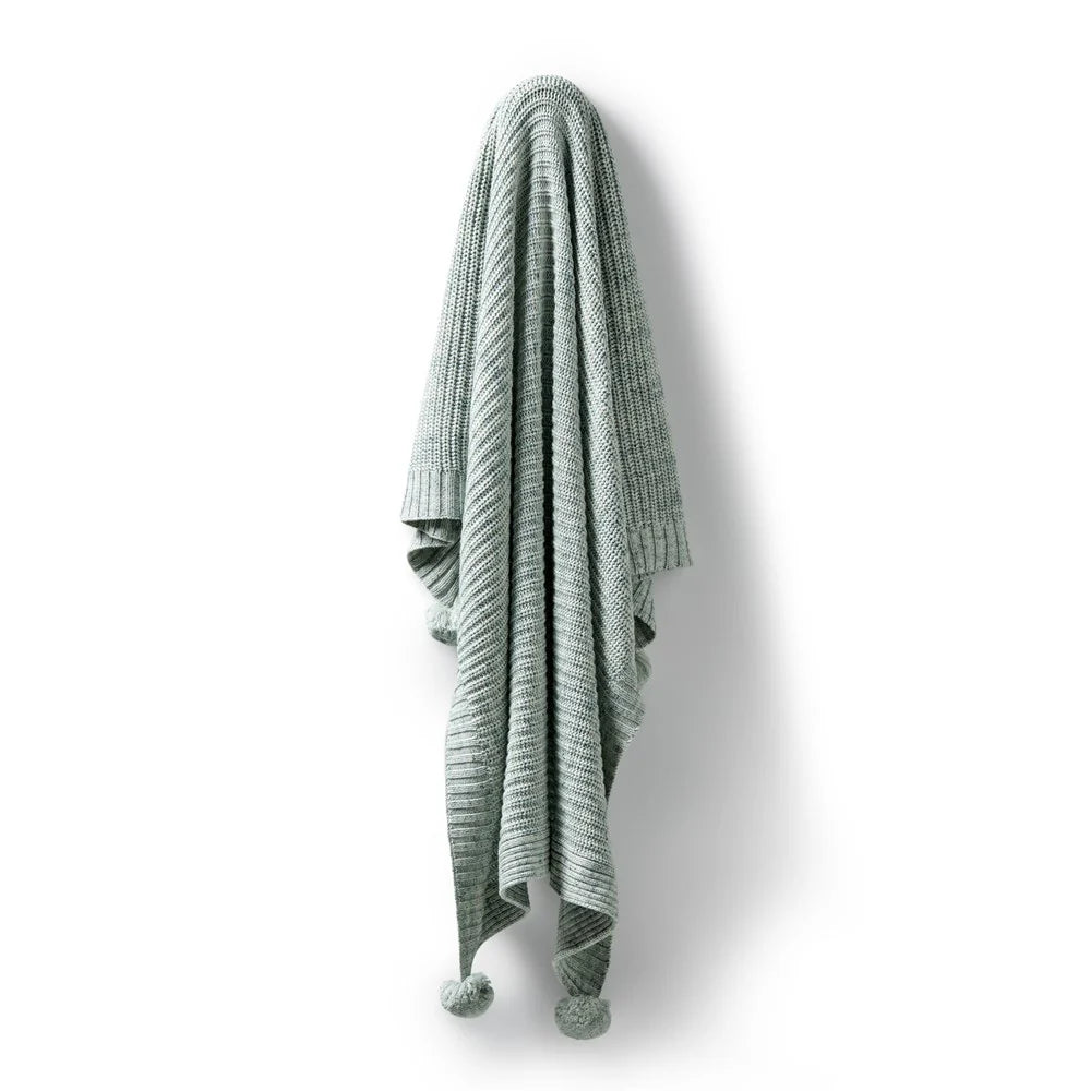 Wilson & Frenchy Moss Speckle Organic Knitted Blanket