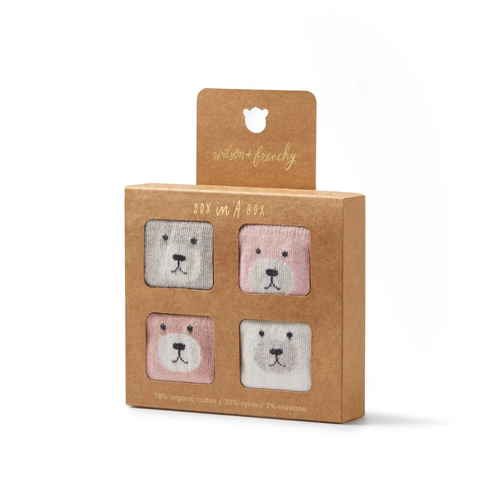 Wilson & Frenchy Girls Organic 4 Pack Baby Socks