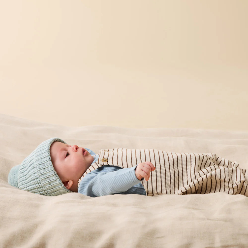 Wilson & Frenchy Nutmeg Stripe Organic Waffle Overall