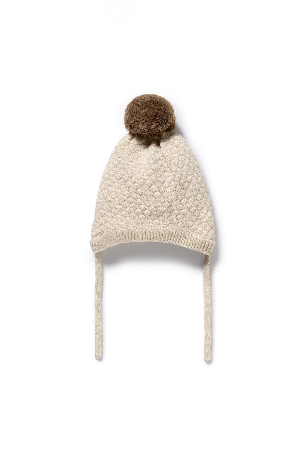 Wilson & Frenchy Cream Organic Knitted Bubble Bonnet