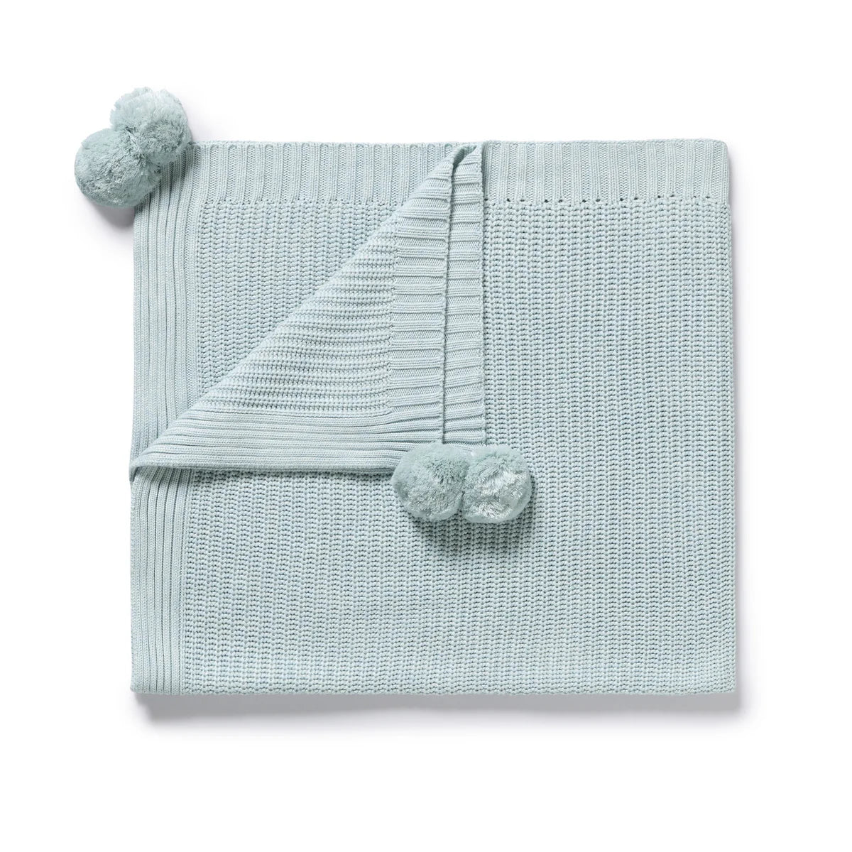 Wilson & Frenchy Cloud Blue Organic Knitted Blanket - Cloud Blue