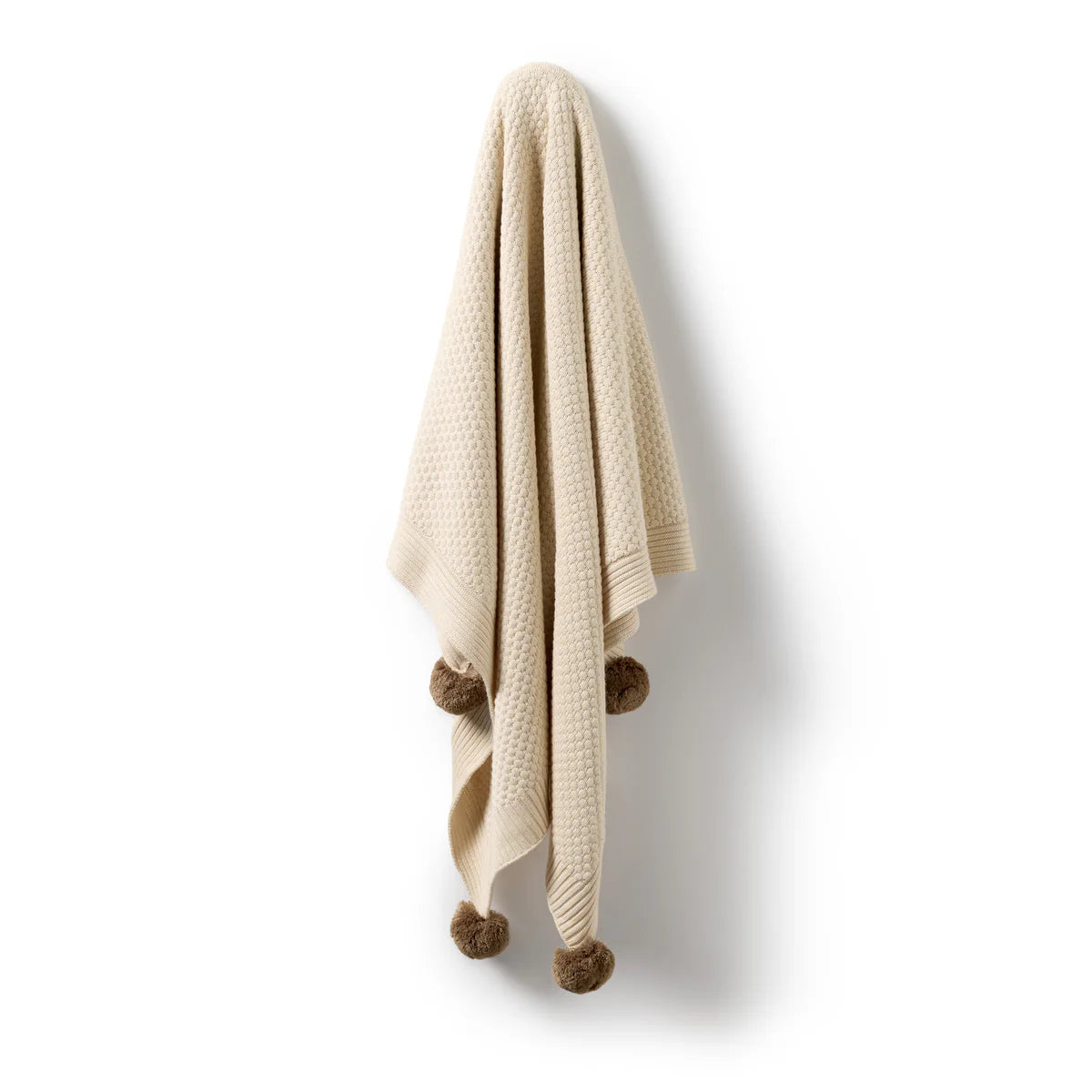 Wilson & Frenchy Cream Organic Knitted Bubble Blanket