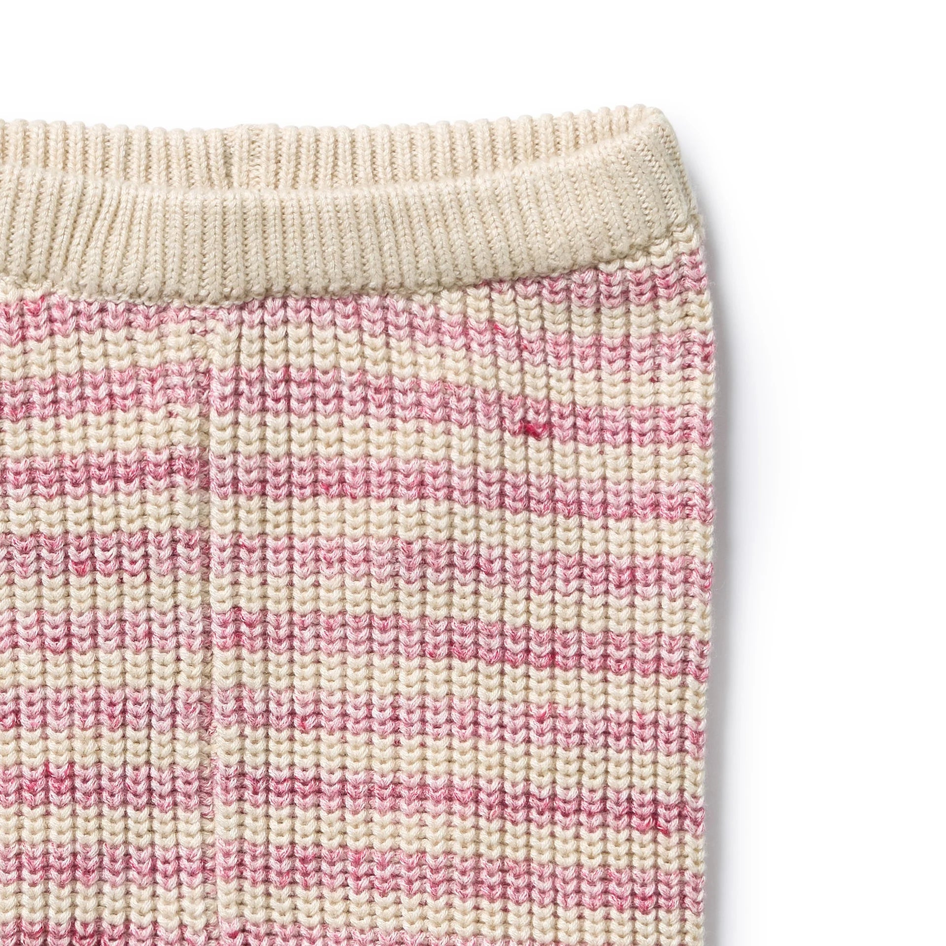 Wilson & Frenchy Rhubarb & Cream Organic Knitted Stripe Legging with Feet