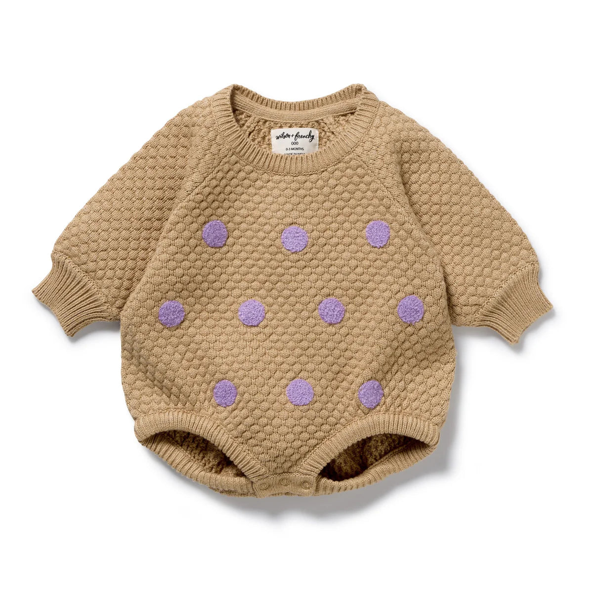 Wilson & Frenchy Oat & Mulberry Organic Knitted Bauble Bodysuit