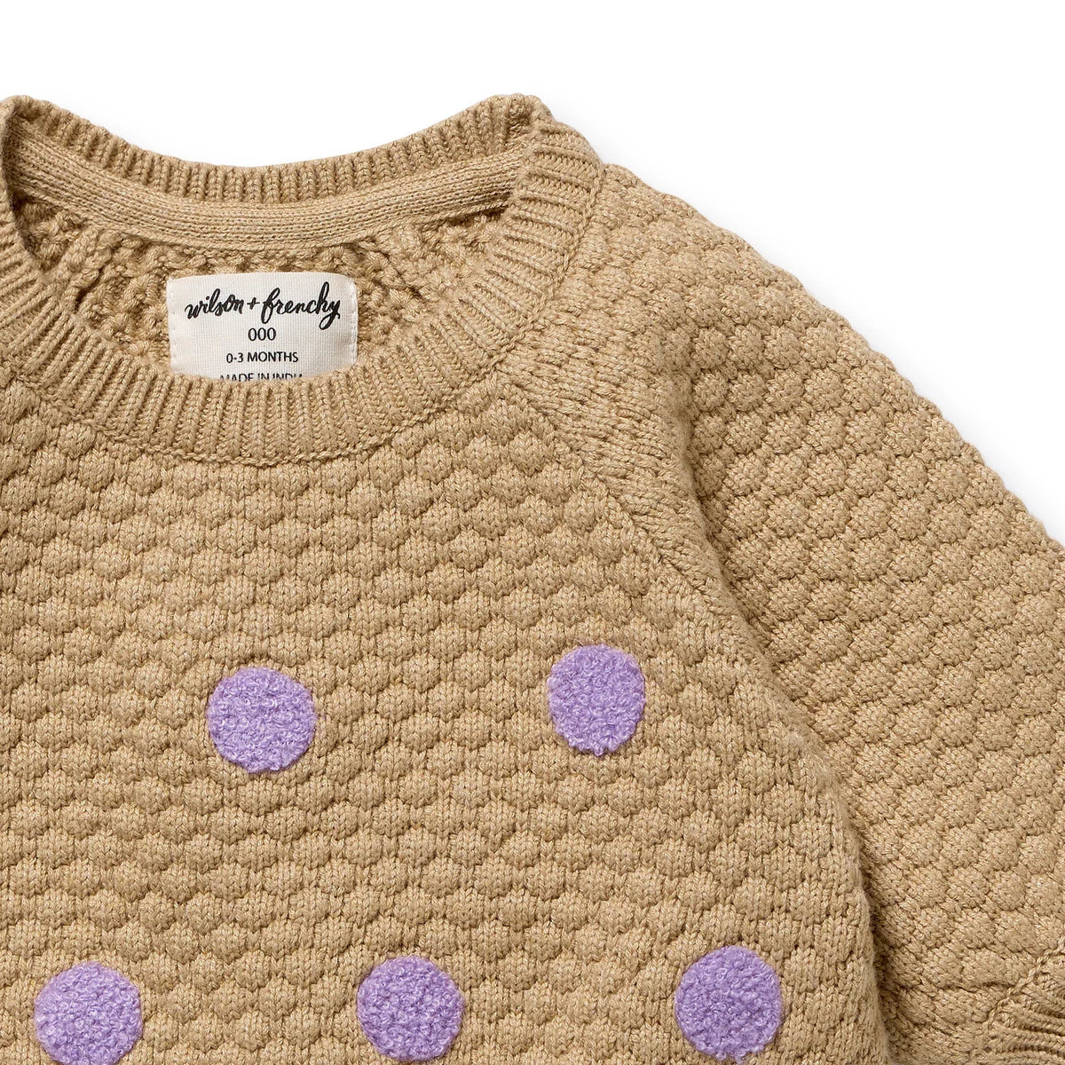 Wilson & Frenchy Oat & Mulberry Organic Knitted Bauble Bodysuit