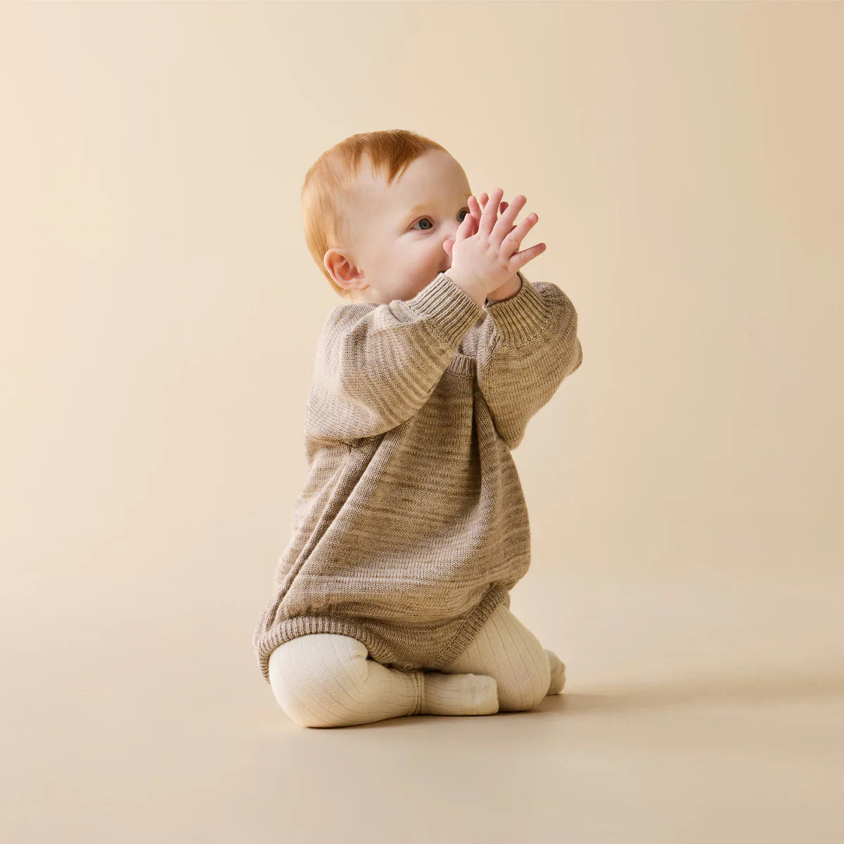 Wilson & Frenchy Sandstone Organic Knitted Bodysuit