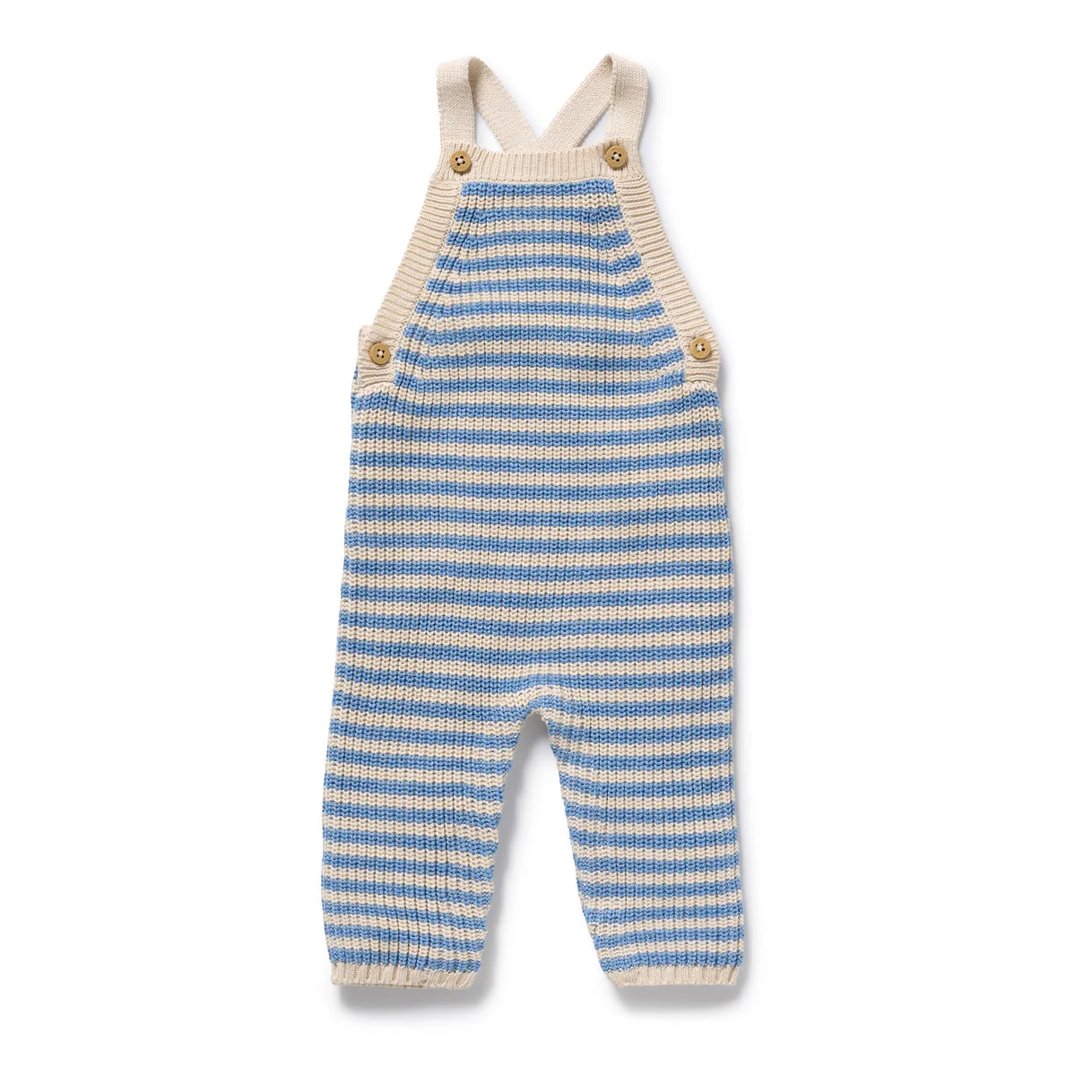 Wilson & Frenchy Frosted Blue Organic Stripe Knitted Overall