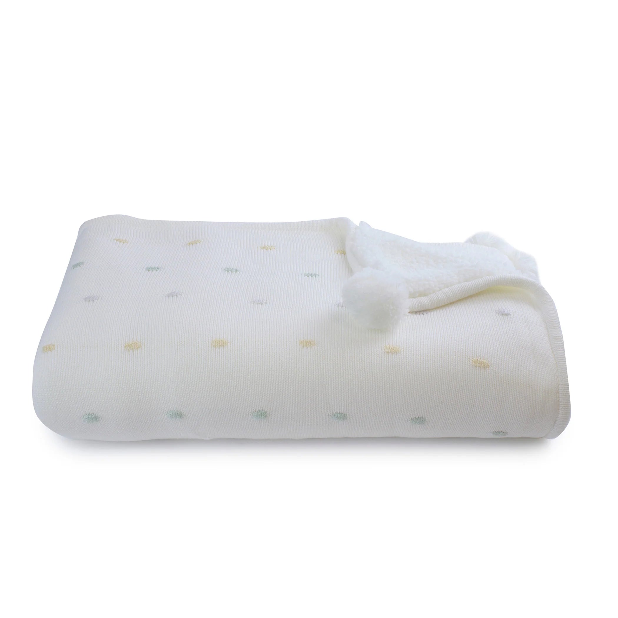 Bubba Blue Confetti Cot Knit Blanket - White Multi