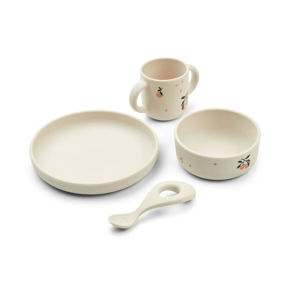 Liewood Vivi Printed Tableware Set  Peach / Sea Shell Mix