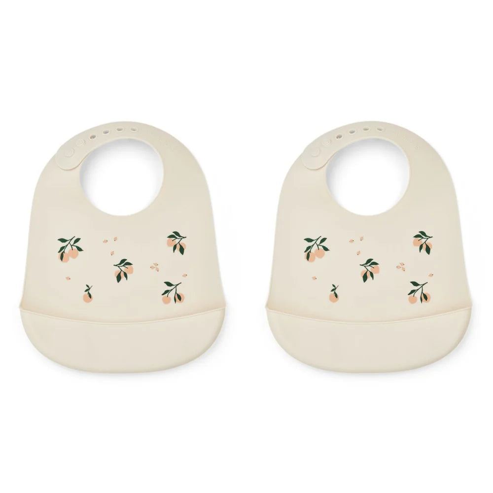 Liewood Tilda Printed Bib 2-pack  Peach / Sea Shell