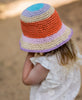 Acorn Kids Astrid Crochet Straw Hat- Sand Multi Colour