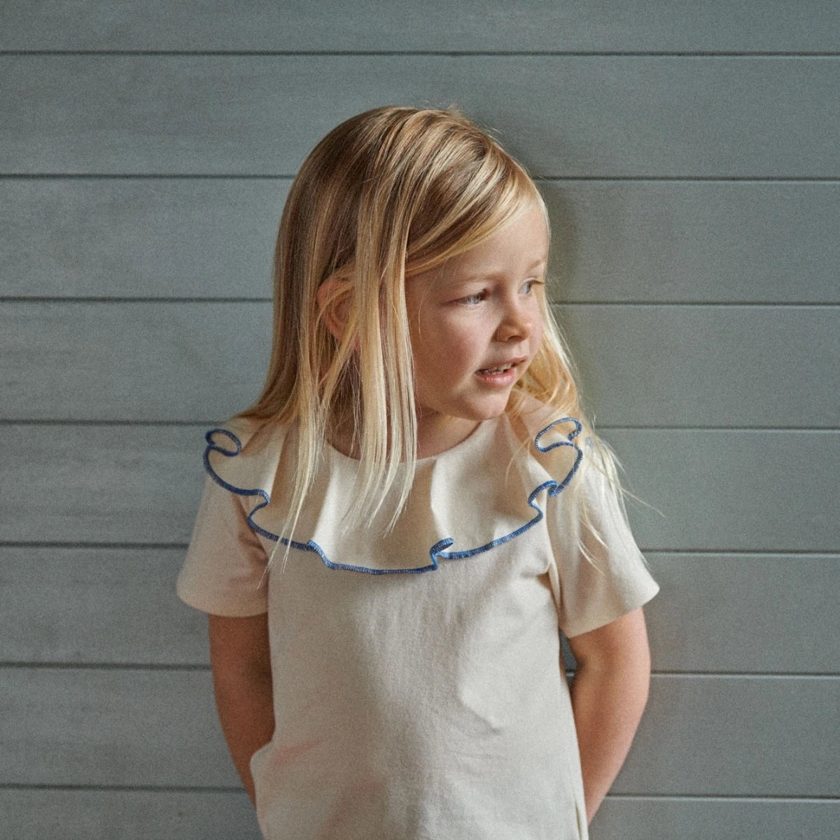 Nature Baby Short Sleeve Tate Ruffle Top - Natural