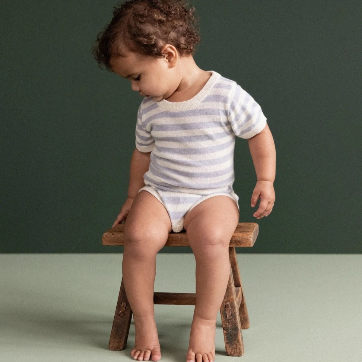 Nature Baby Ren Bodysuit- Zen Blue Sea Stripe