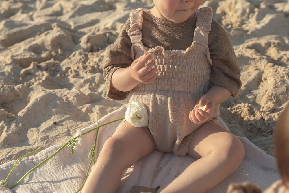 Belle & Sun Linen Romper - Wheat