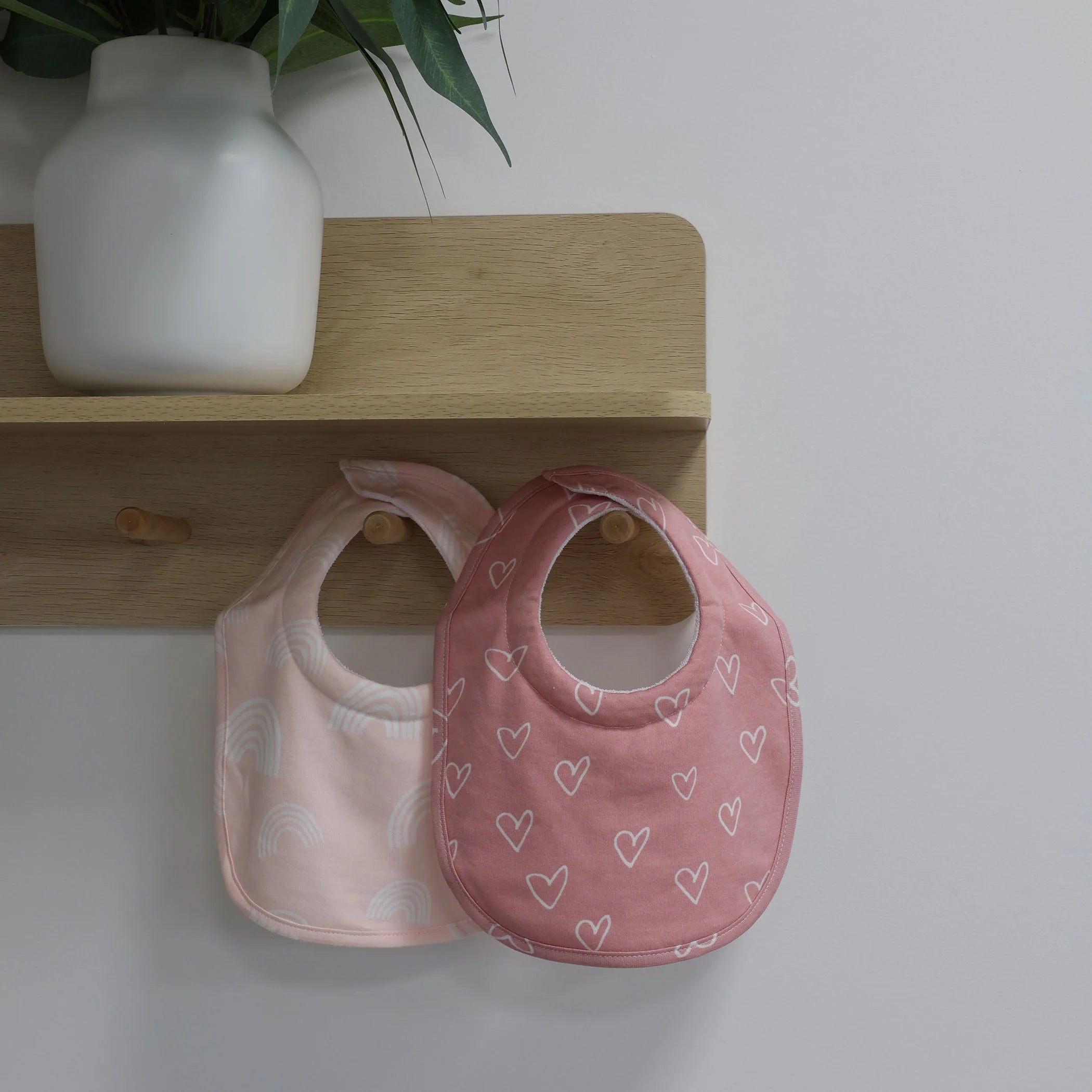 Bubba Blue Nordic Dribble Bib 2pack Berry Heart/ Rose Rainbow