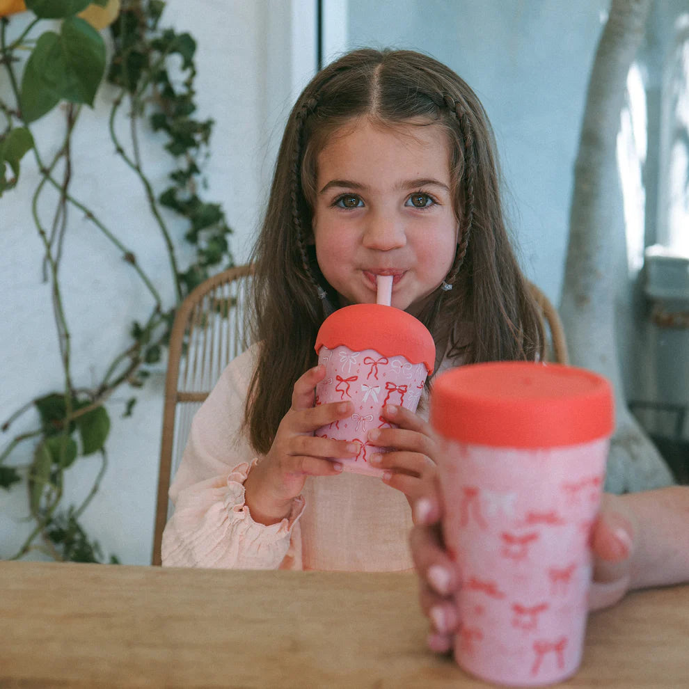 Chino Club  Bows Mini Smoothie Cup & Straw 200mll