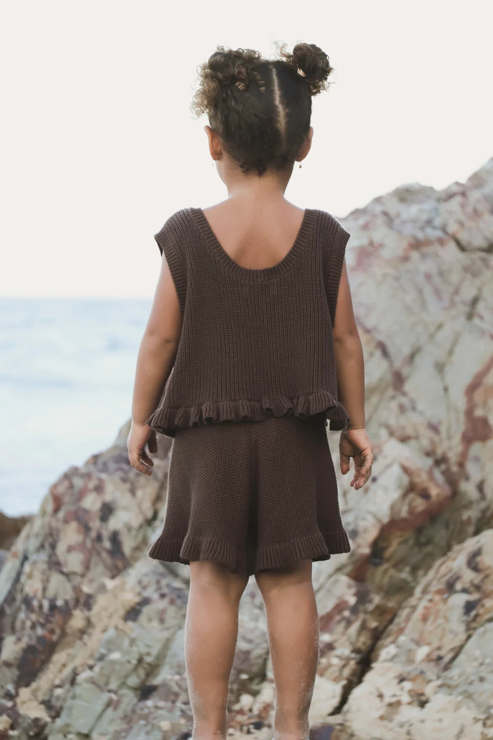 Belle & Sun Frill Shorts - Cocoa