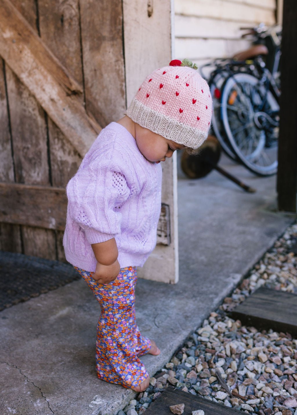 Acorn Kids Cherry Beanie Pink