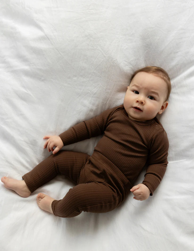 Rai & Co Basics Long Sleeve Bodysuit - Chocolate