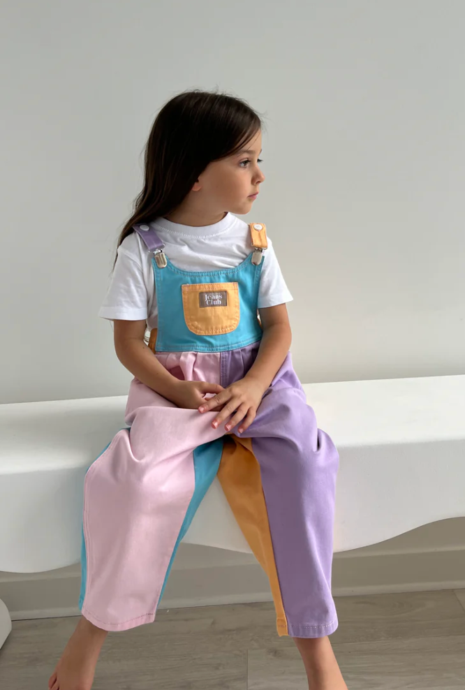 HUX BLUSH COLOUR BLOCK OVERALLS