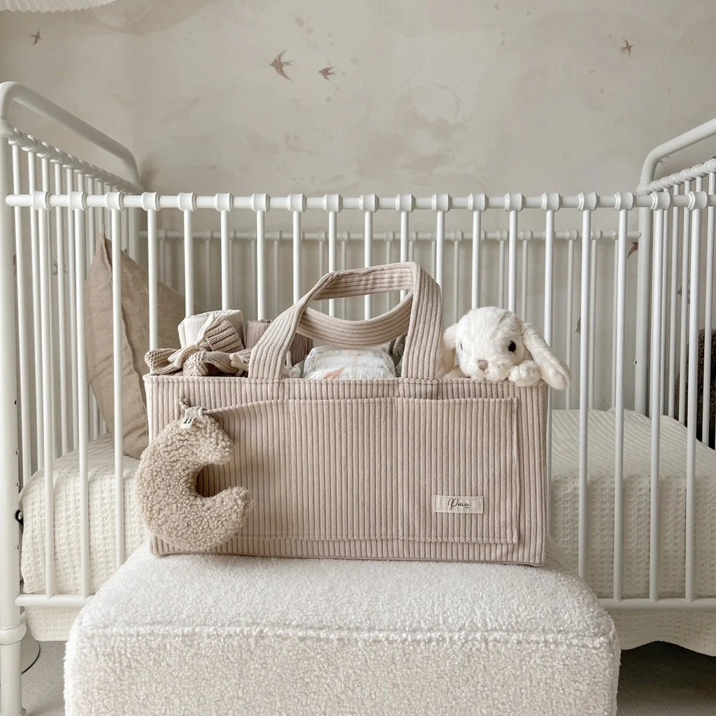 Petite Co Nappy Caddy Organiser - Cord| Taupe