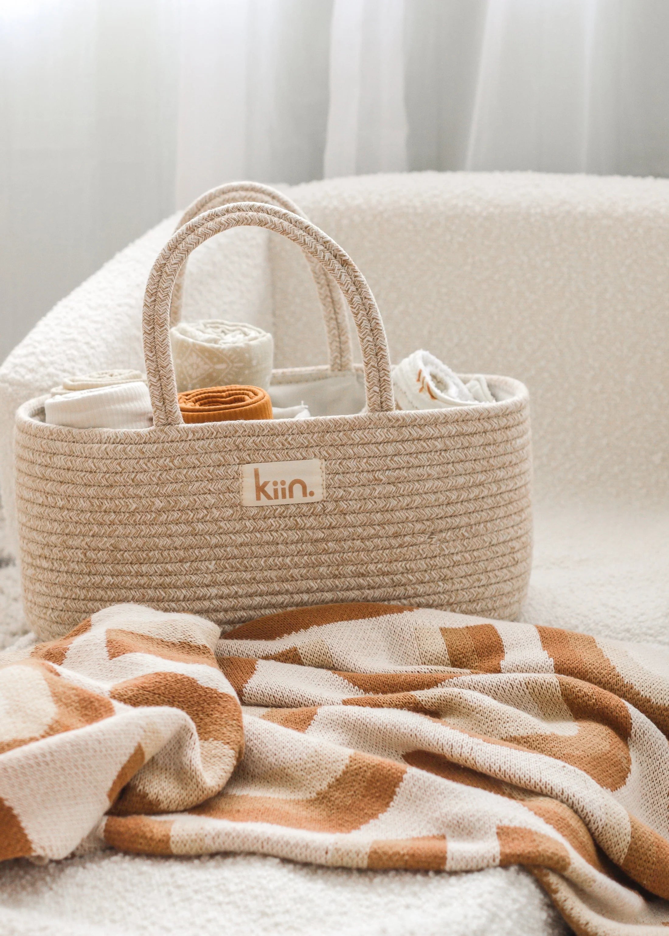 Kiin Cotton Rope Nappy Caddy Organiser