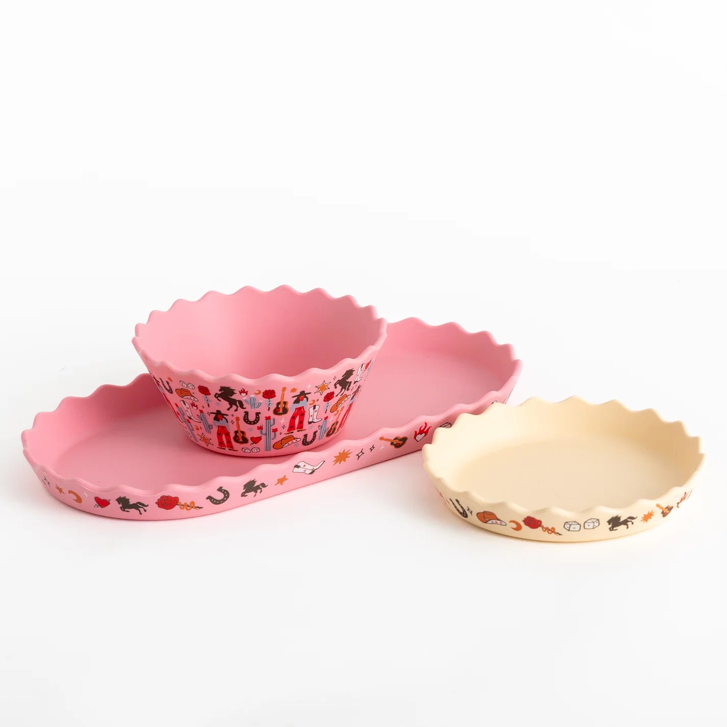 Chino Club Cowgirl Bowl and Plate Set