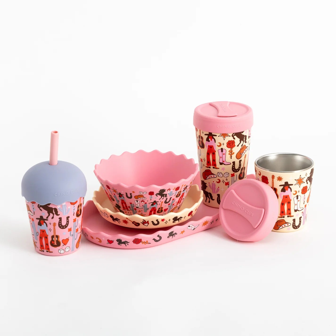 Chino Club Cowgirl Bowl and Plate Set