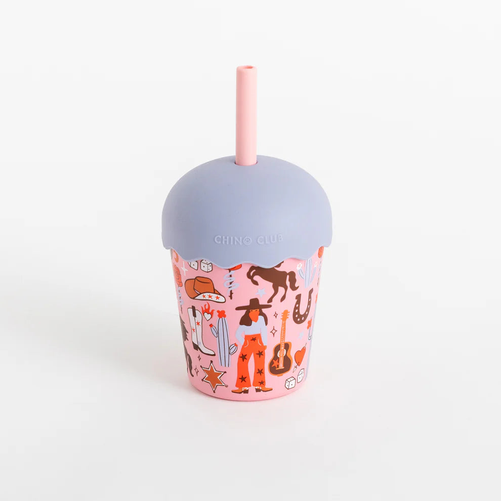 Chino Club Cowgirl Mini Smoothie Cup & Straw 200ml