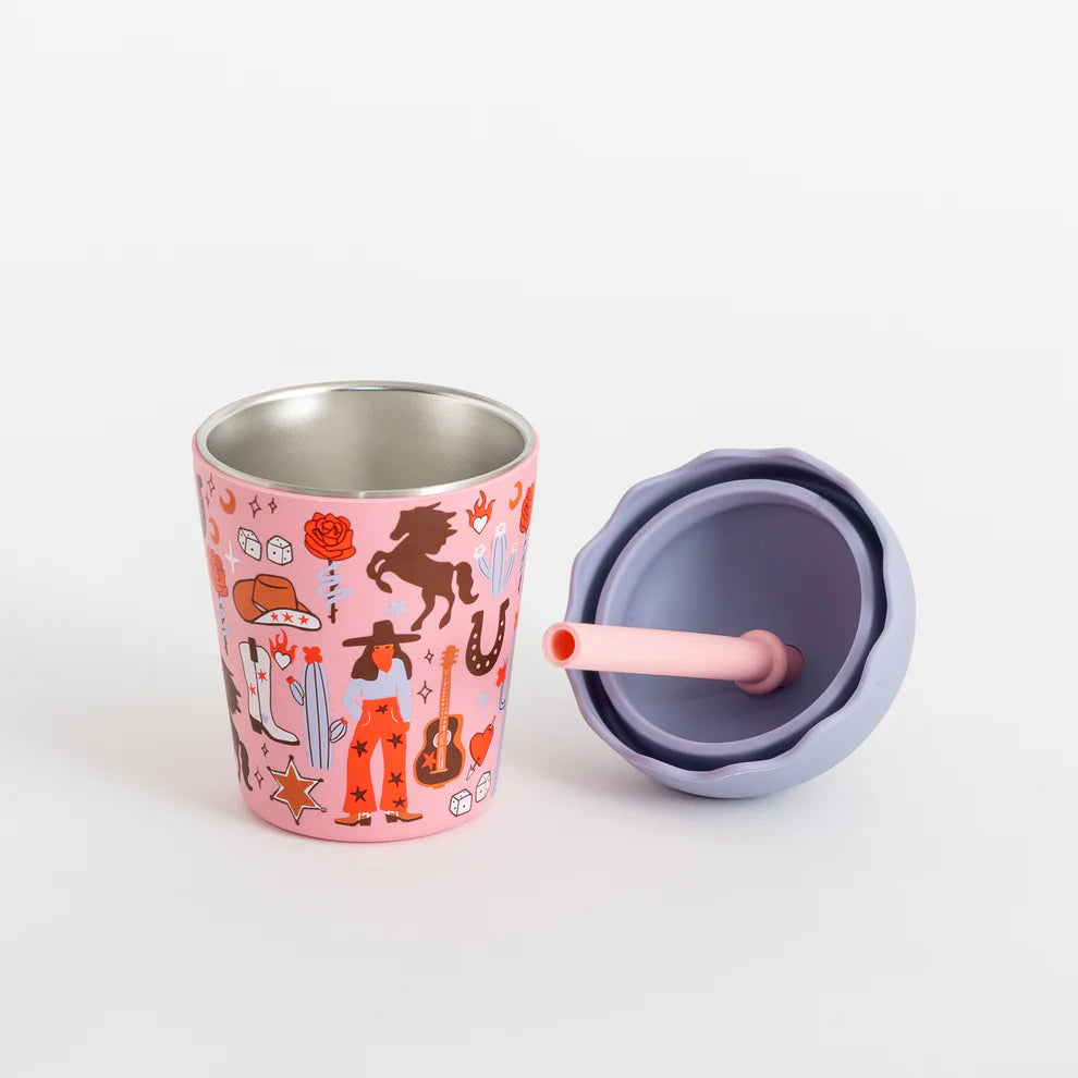 Chino Club Cowgirl Mini Smoothie Cup & Straw 200ml