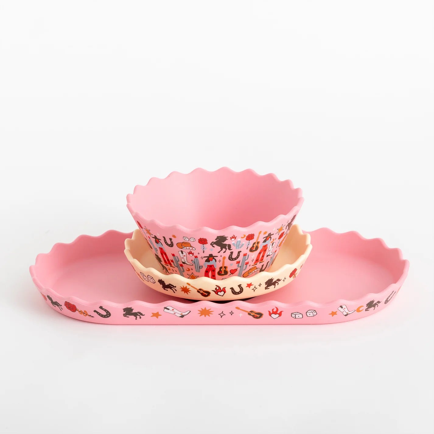 Chino Club Cowgirl Bowl and Plate Set