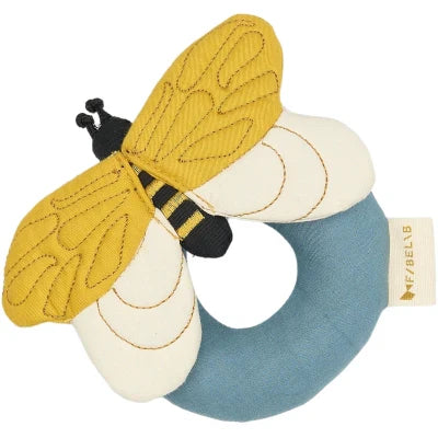 Fabelab Rattle Bee Whisper White 14 cm