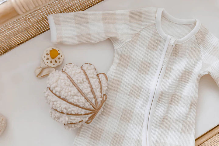 Woven Kids Gingham Waffle Zip Suit