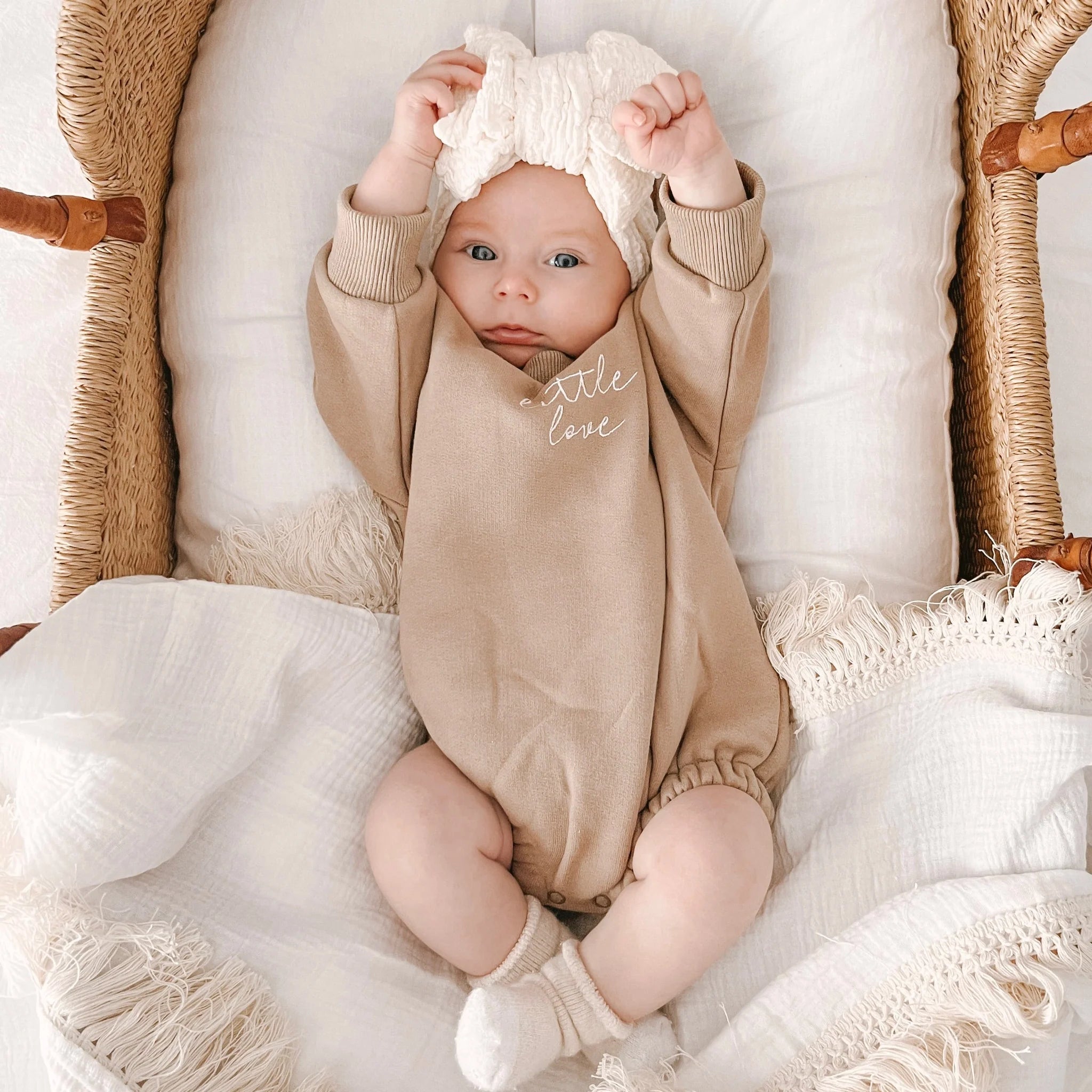 Blossom & Pear Fawn 'Little Love' Long Sleeve Bubble Romper