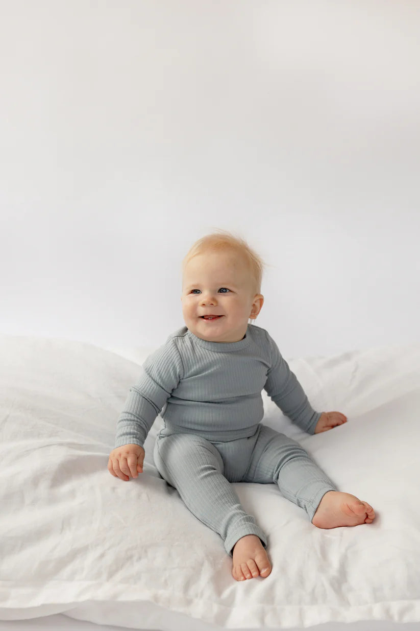 Rai & Co Basics Long Sleeve Bodysuit - Dusty Blue