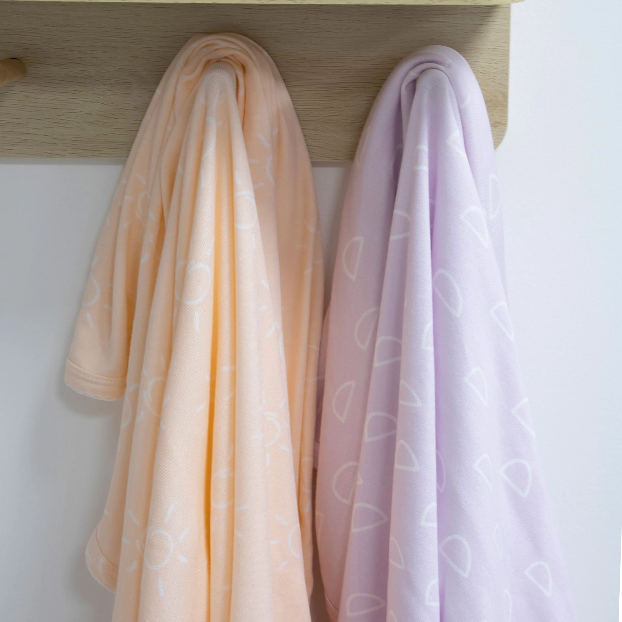 Bubba Blue Nordic 2pk Jersey Wrap Peach/Lilac