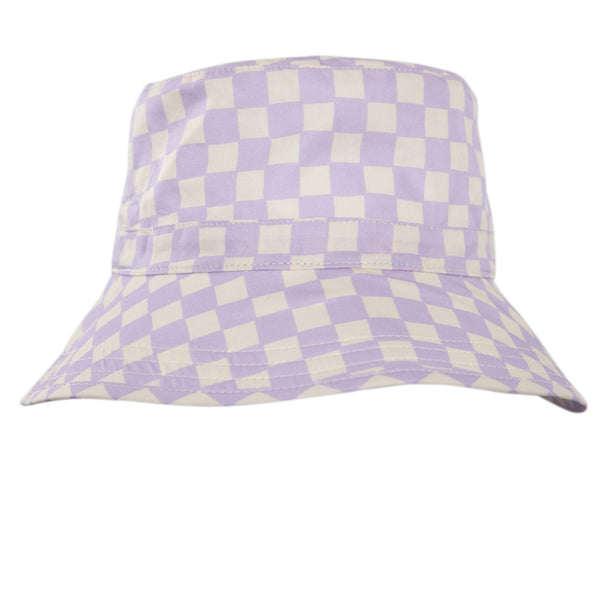 Acorn Kids Lavender Checks Broad Brim Bucket Hat