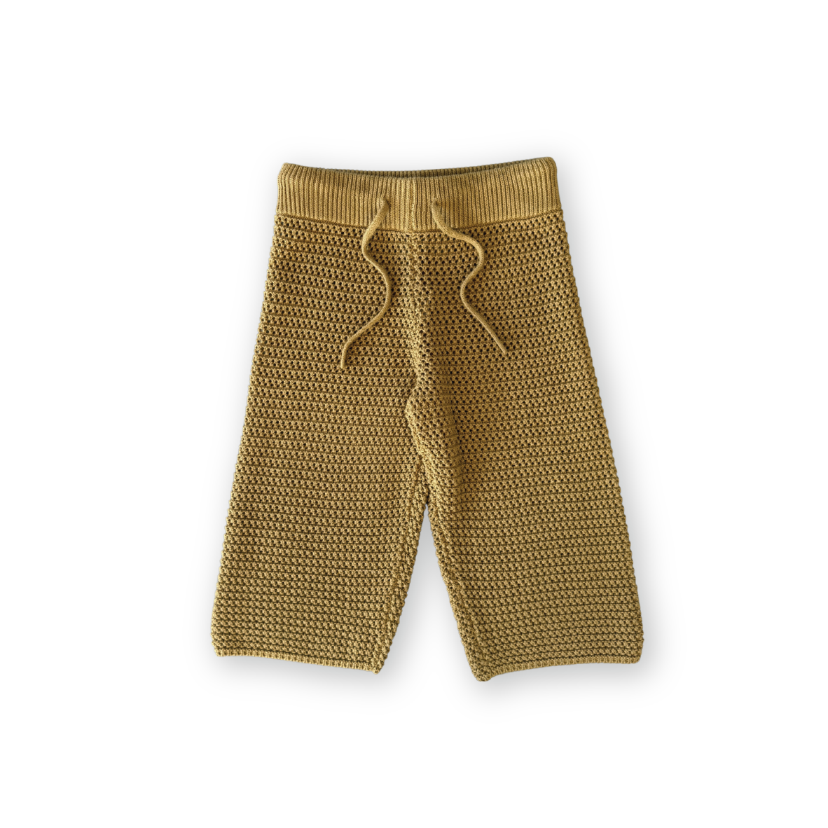Grown Organic Open Knit Pants - Mustard
